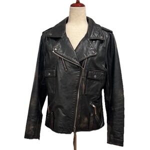 Harley Davidson Wild Eagle Distressed Leather Jacket 98017-18VW‎ Womens Large